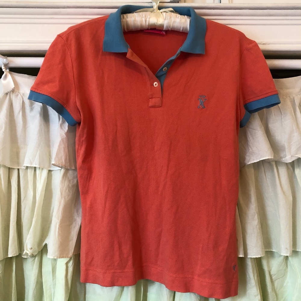 Super soft orange & blue polo
